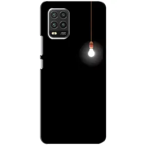 Чехол с картинками на черном фоне для Xiaomi Mi 10 Lite (Лампочка)