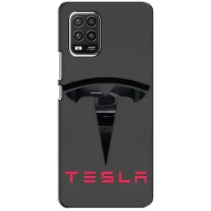 Силіконовий бампер з картинкою машини на Xiaomi Mi 10 Lite (Logo TESLA)
