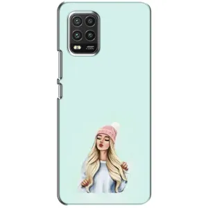 Силиконовый Чехол на Xiaomi Mi 10 Lite с картинкой Стильных Девушек (В шапке)