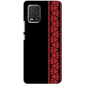 Силіконовый Чохол на Xiaomi Mi 10 Lite з картинкой Вишиванки (Вишиванка на чорному)