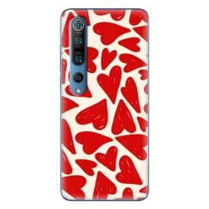 Чехлы с тематикой "Маленькие Сердечки" на Xiaomi Mi 10 Pro (Красные сердечка)