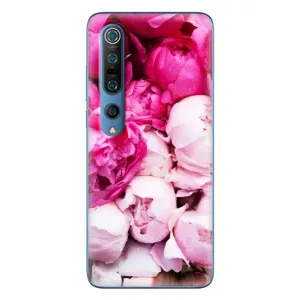 Силиконовый бампер с принтом (цветочки) на Ми 10 Про (Пионы)
