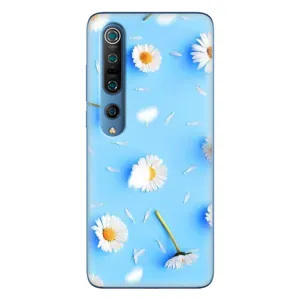 Чехол с Цветами для Xiaomi Mi 10 Pro (ромашки на голубом)