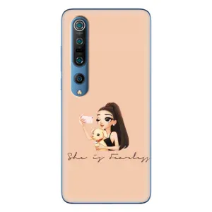 Силиконовый Чехол на Xiaomi Mi 10 Pro с картинкой Стильных Девушек (С собакой)