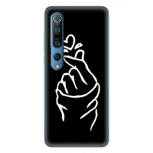 Чехлы (Знак сердечка) на Xiaomi Mi 10 Pro (Сердце на черном)