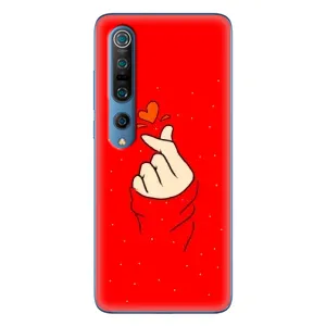 Чехлы (Знак сердечка) на Xiaomi Mi 10 Pro (Сердце на красном)