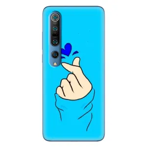 Чехлы (Знак сердечка) на Xiaomi Mi 10 Pro (Сердце на синем)
