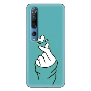 Чехлы (Знак сердечка) на Xiaomi Mi 10 Pro (Сердечко на бирюзовом)