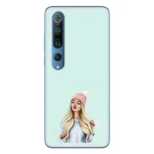 Силіконовый Чохол на Xiaomi Mi 10 Pro з картинкой Модных девушек (В шапці)