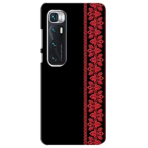 Силиконовый Чехол на Xiaomi Mi 10 Ultra с картинкой Вышиванки (Вышиванка на черном)