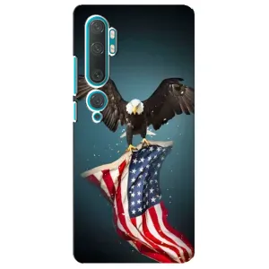 Чехол Флаг USA для Xiaomi Mi 10 (Орел и флаг)