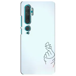 Чехлы (Знак сердечка) на Xiaomi Mi 10 (Сердце на голубом)