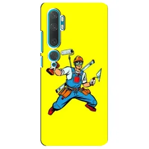 Силиконовый бампер (Работники) на Xiaomi Mi 10 (Строитель)