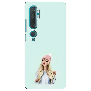 Силиконовый Чехол на Xiaomi Mi 10 с картинкой Стильных Девушек (В шапке)