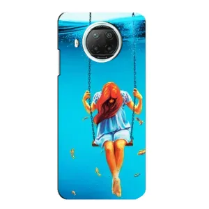 Чехол Стильные девушки на Xiaomi Mi 10i (Девушка на качели)
