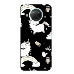 Чехол Unicorn на Xiaomi Mi 10i (Единорог с кофе)
