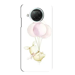 Силиконовый бампер с картинкой животных для Xiaomi Mi 10i (Кролик и шарики)
