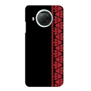Силиконовый Чехол на Xiaomi Mi 10i с картинкой Вышиванки (Вышиванка на черном)