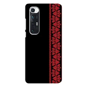Силиконовый Чехол на Xiaomi Mi 10s (Красная Вышиванка)