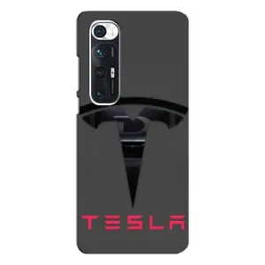 Силіконовий бампер з картинкою машини на Xiaomi Mi 10s (Logo TESLA)