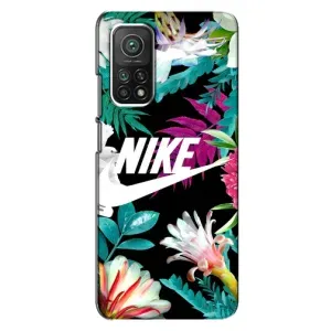 Силиконовый Чехол на Xiaomi Mi 10T Pro с картинкой Nike (Цветочный Nike)