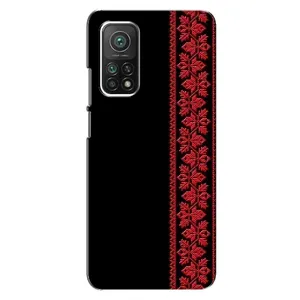 Силиконовый Чехол на Xiaomi Mi 10T Pro (Красная Вышиванка)