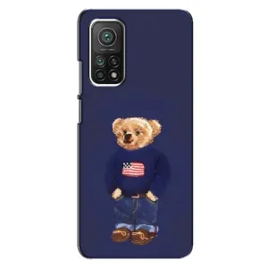 Чехлы Мишка Тедди для Сяоми Ми 10Т Про (Мишка USA)
