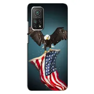 Чехол Флаг USA для Xiaomi Mi 10T Pro (Орел и флаг)
