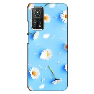 Чохол з Квітами для Xiaomi Mi 10T Pro (ромашки на блакитному)