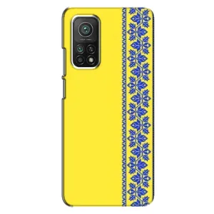 Силиконовый Чехол на Xiaomi Mi 10T Pro (Вышиванка на желтом)