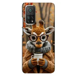 Друкований чохол 'Звірята з кавою' для Xiaomi Mi 10T Pro (Жираф з кавою)