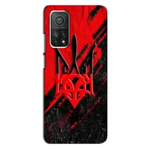 Чехлы УПА (Красно-Чёрный) на Xiaomi Mi 10T (Герб в цвете УПА)