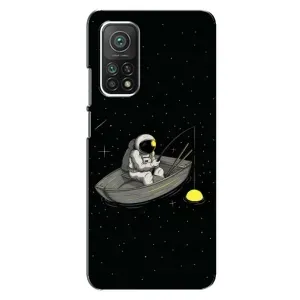 Силиконовый Чехол с принтом "Космонавты" на Xiaomi Mi 10T (Космонавт на рыбалке)