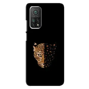 Чехол с леопардовым принтом на Xiaomi Mi 10T (Леопард на черном)