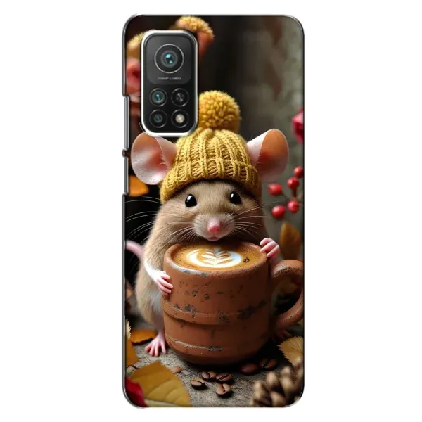 Чехол с рисунком «Мышка с кофе» для Xiaomi Mi 10T Чехол с рисунком «Мышка с кофе» для Xiaomi Mi 10T