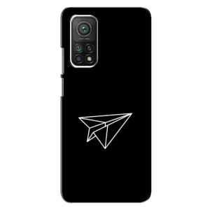 Чехол с картинками на черном фоне для Xiaomi Mi 10T (Самолетик)
