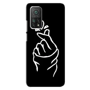 Чехлы (Знак сердечка) на Xiaomi Mi 10T (Сердце на черном)