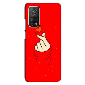 Чехлы (Знак сердечка) на Xiaomi Mi 10T (Сердце на красном)