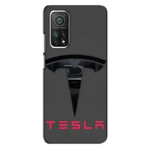 Силіконовий бампер з картинкою машини на Xiaomi Mi 10T (Logo TESLA)