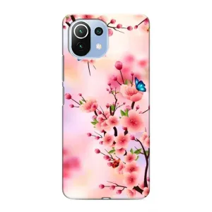 Чехол с принтом САКУРЫ на Xiaomi Mi 11 Lite (Бабочки на сакуре)