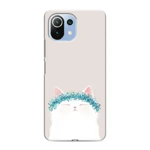 Чехол на тематику: Коты для Xiaomi Mi 11 Lite (Белый котик)
