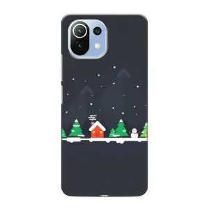 Силиконовый бампер на рождество для Xiaomi Mi 11 Lite (Город зимний)
