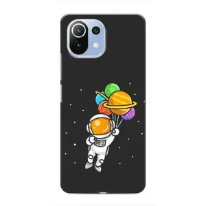 Силиконовый Чехол с принтом "Космонавты" на Xiaomi Mi 11 Lite (Космонавт с шариками)
