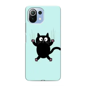 Силиконовый чехол с котиком для Xiaomi Mi 11 Lite (Падающий кот)