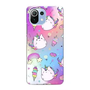 Чехол Unicorn на Xiaomi Mi 11 Lite (Радуга и Единорог)