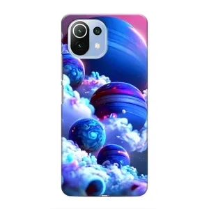 Чехлы КОСМОС для Xiaomi Mi 11 Lite (Синие планеты)