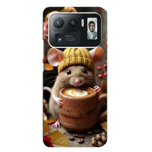 Друкований чохол 'Звірята з кавою' для Xiaomi Mi 11 Ultra (Мишка з кавою)