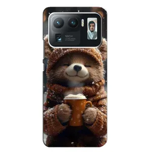 Друкований чохол 'Звірята з кавою' для Xiaomi Mi 11 Ultra (Ведмедик з кавою)