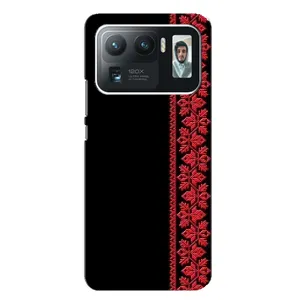 Силиконовый Чехол на Xiaomi Mi 11 Ultra с картинкой Вышиванки (Вышиванка на черном)