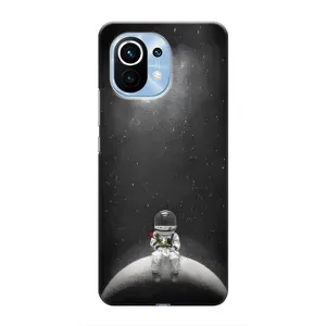 Силиконовый Чехол с принтом "Космонавты" на Xiaomi Mi 11 (Космонавт романтик)